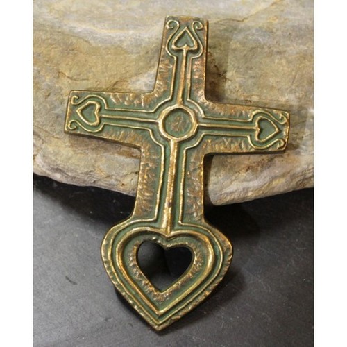 Toulhoat croix coeur bronze - toulhoat,