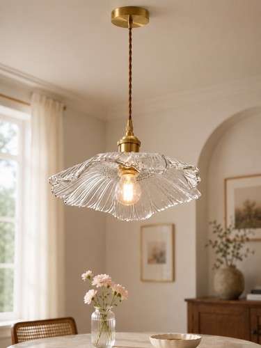 Suspension verre lampe - , en