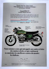AFFICHE ANCIENNE ORIGINALE MOTO GUZZI 850-T3 ( CALIFORNIA SP LE MANS ) entoilée