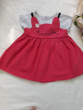 ROBE  FILLE CATIMINI 6 MOIS ROSE MANCHES COURTES EXCELLENT ETAT