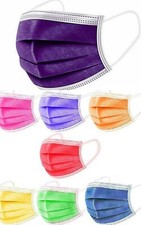 Lot 10 Masques adulte  8 couleurs Neuf Certifié TYPE 2 CE EN 14683