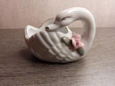 soliflore ,petit vase , cygne a la rose(smd8)