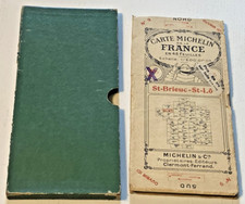 Carte MICHELIN N° 9 TOILEE avec Emboitage -  St Brieuc St Lô - 1924 - Bel Etat