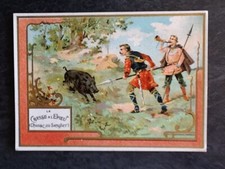 CHROMO CHICOREE MENAGERE DUROYON & RAMETTE CHASSE A L'EPIEU SANGLIER - 58889