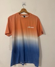 T Shirt Ellesse Dégradée Orange/bleu, Logo Brodé, Taille L