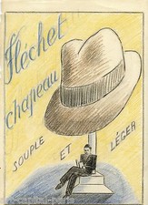 DESSIN AU CRAYON PASTEL 1950