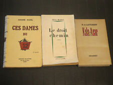  3 livres 1920-60 Dédicace Edition originale Autographe Roman Politique France 