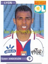 130 SONNY ANDERSON # OLYMPIQUE LYONNAIS STICKER PANIN FOOT 2000 2001