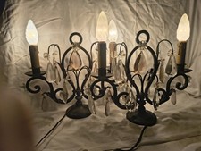 Paire lampes anciennes fer