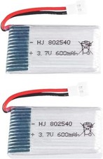 Lot de 2 batteries LiPo 3.7V 600mAh pour Syma X5, Cheerson CX-30W, Skytech M68