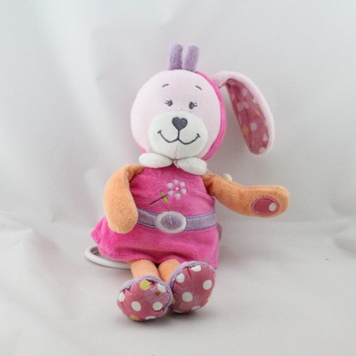 Doudou musical lapin rose
