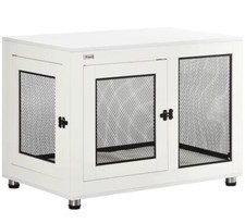 Niche, cage pour chien, moyen, chien en bois, avec coussin, amovible et lavable