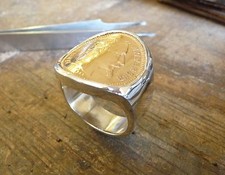 Chevalière argent cintrée