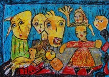 Art brut sur papier 42x49,4 cm