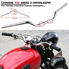 moto Guidon chromé 7/8" 22mm Drag Bars pour Triumph Harley Touring Bobber