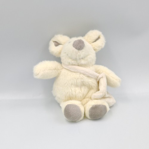 Doudou souris blanche grise - , ma