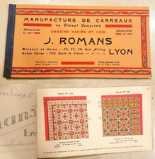 "Catalogue Manufacture de Carreaux en ciment comprimé" J. ROMANS, usine de Lyon 