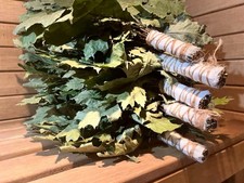 fouet de sauna chêne, bouleau et tilleul, herbes aromatiques