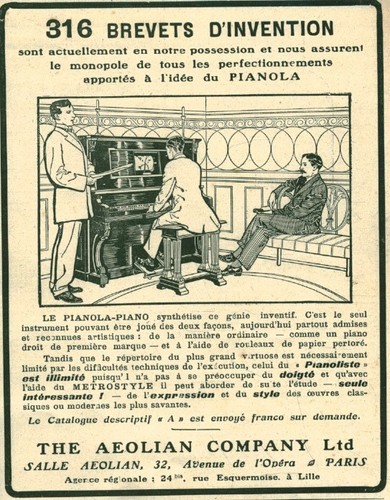 Publicité ancienne piano