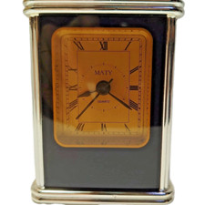 Horloge de bureau MATY vintage quartz Ton or Et noir rétro chic déco collector