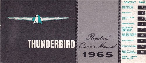 1965 ford thunderbird - thunderbird, inscrit