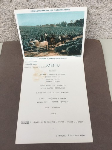 Menu carte postale cie - menu,