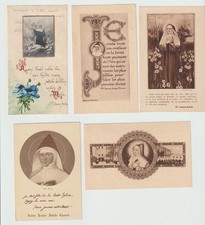 5 IMAGES PIEUSES ANCIENNES  SAINTE JEANNE ANTIDE THOURET