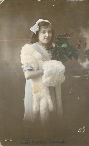 Bonne annee jeune fille - cp,