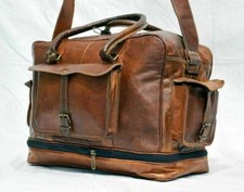 Sac de voyage vintage en cuir pliable week-end sport nuit JMB TM