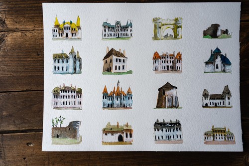 Peinture aquarelle vintage