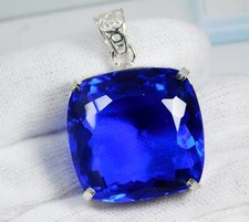 Pendentif naturel 126,40 ct unique en tanzanite bleue de Tanzanie pierre préc...