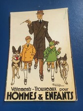 CARTE POSTALE CP MODE ENFANT HOMME 1900 VETEMENTS  CHAPEAU CHIEN NUGERON V9