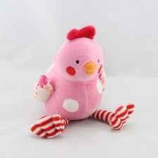 Doudou oiseau poule rose rouge NATALYS - 21644