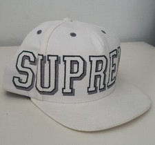 FW13 Supreme Bannière 5-panel Blanc Casquette Big Logo Vintage Asap Rocky Rare