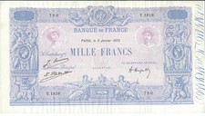 BILLET FRANCE MILLE FRANCS BLEU ET ROSE - 3 JANVIER 1925 - TRES BEL ETAT TTB+