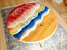 18 " Moderne Époxy Café Table Top Handmade Design Tendance Décor Maison Canapé