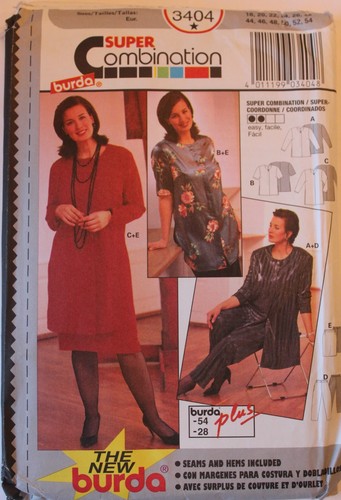 Uncut burda 3404 - uncut, plus