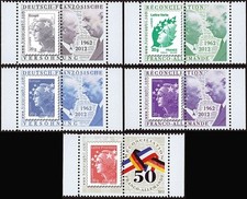 DG12-5PT1/5 : 2012 - Porte-timbres "Réconciliation franco-allde, de Gaulle/Adena