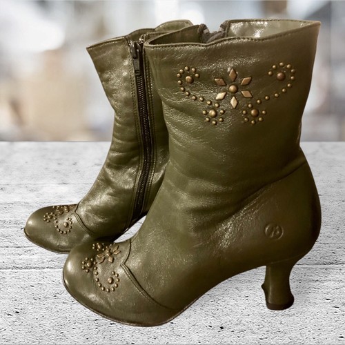 Bronx bottines cuir kaki - cuir,