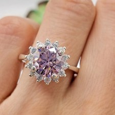 Bague solitaire diamant rose