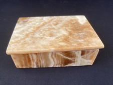 BOÎTE À BIJOUX  EN ALBÂTRE ONYX VINTAGE