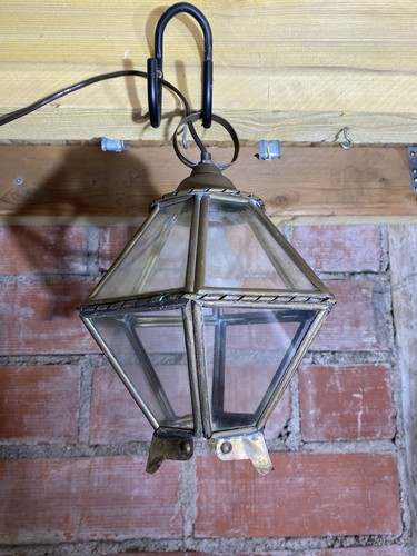 Antique brass lantern pendant - antique,