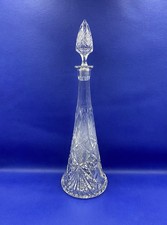 Grande Carafe Cristal Taillé de Bohême 43cm Bon État
