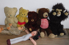 vintage LOT ancienne PELUCHE ourson OURS doudou pour enfant SINGE alsace