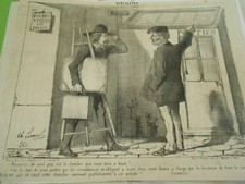 Caricature 1853 - Le Peintre Joli petit atelier avec jardin chambre à louer