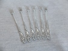 6 FOURCHETTES A GÂTEAU EN MÉTAL ARGENTÉ ART NOUVEAU ORFÈVRE 1847 ROGERS BROS