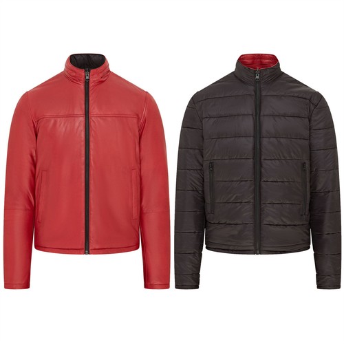 Veste cuir rouge - veste, en