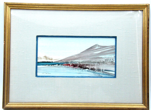 Peinture encadrée sous vitre