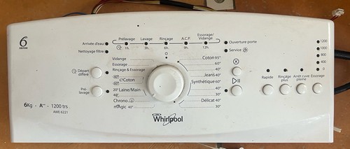 Panneau commande whirlpool - commande,