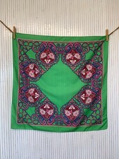 Foulard Carré Vintage Vert Floral Abstrait Cadeau Femme FO517